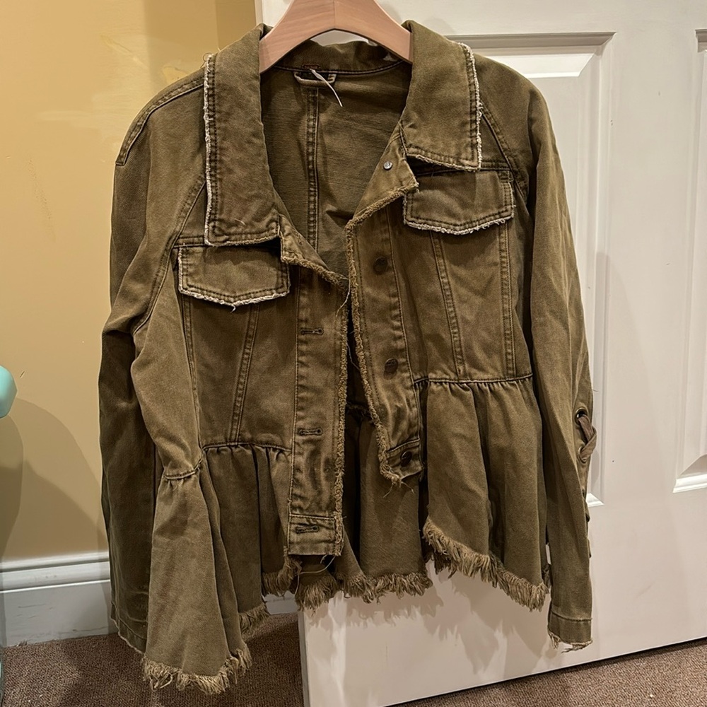 Free people army green jacket